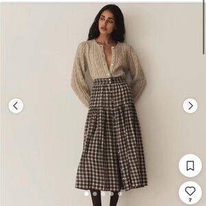 Doen Fabienne Skirt in navy countryside plaid - size XS NWOT